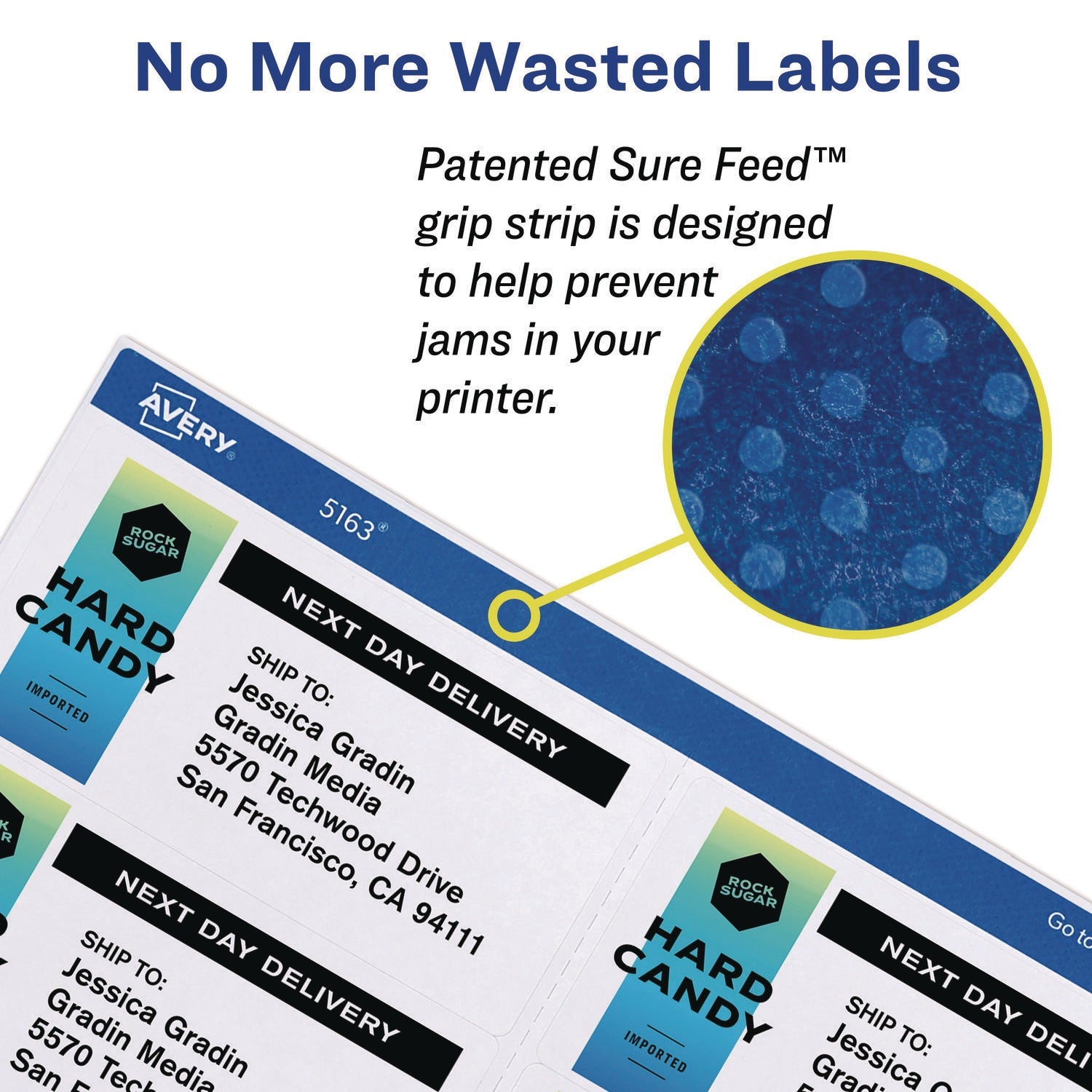 Avery® White Shipping Labels-Bulk Packs, Inkjet/laser Printers, 2 X 4, White, 10/sheet, 250 Sheets/box