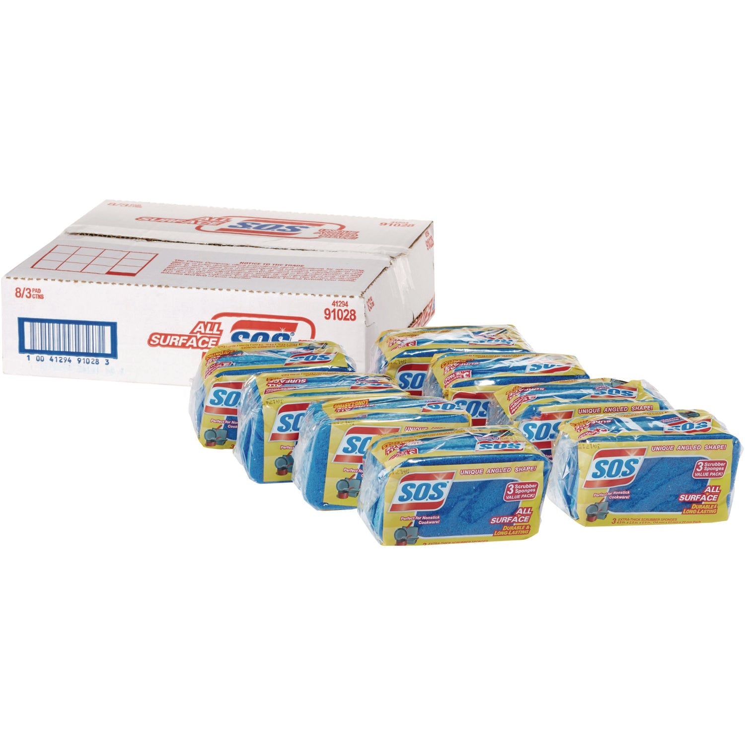 All Surface Scrubber Sponge | S.O.S., 3-Pack