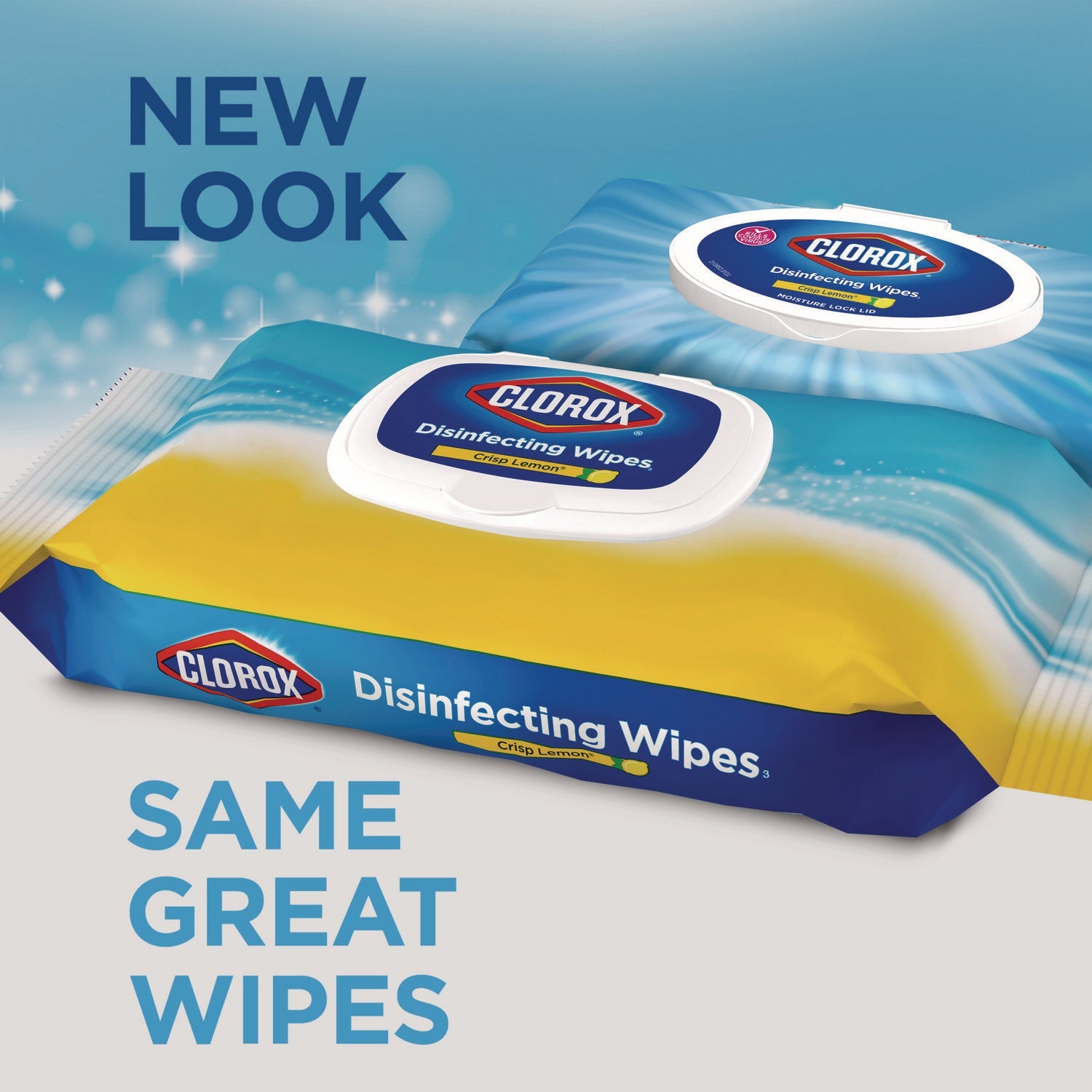 Clorox® Disinfecting Cleaning Wipes, Flex Pack, 1-Ply, 8 x 7, Lemon Scent, White, 75 Towels/Box