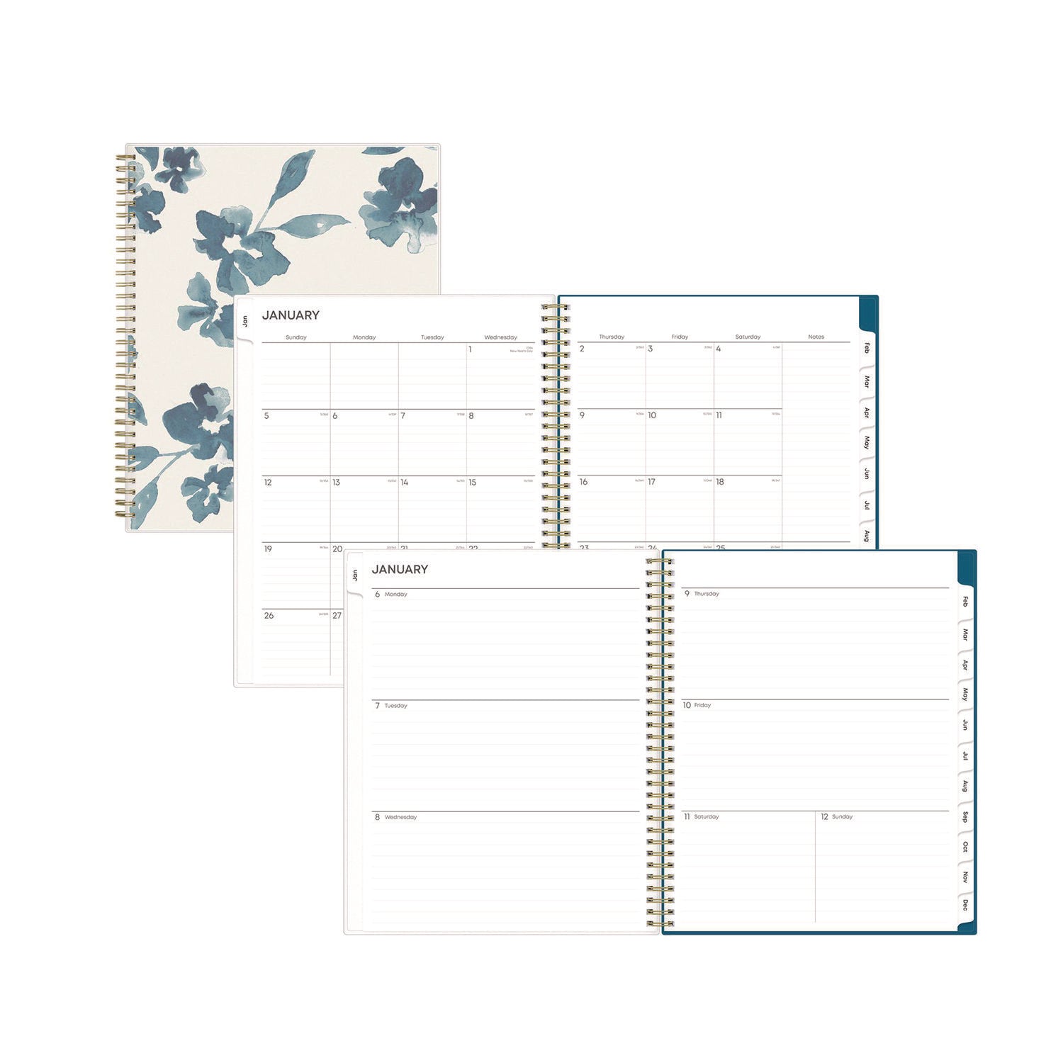Bakah Blue Weekly/Monthly Planner | 2025 | 11x8.5