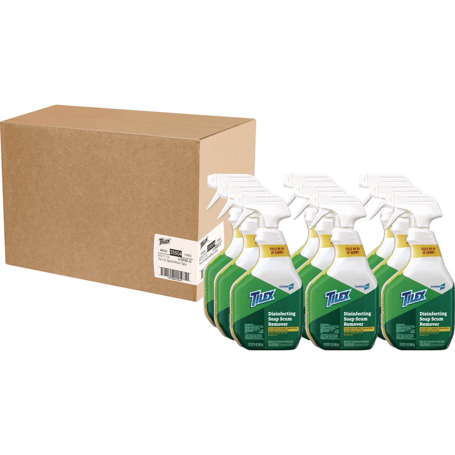 Tilex® CloroxPro Disinfecting Soap Scum Remover Spray, 32 oz Smart Tube Spray, 9/Carton