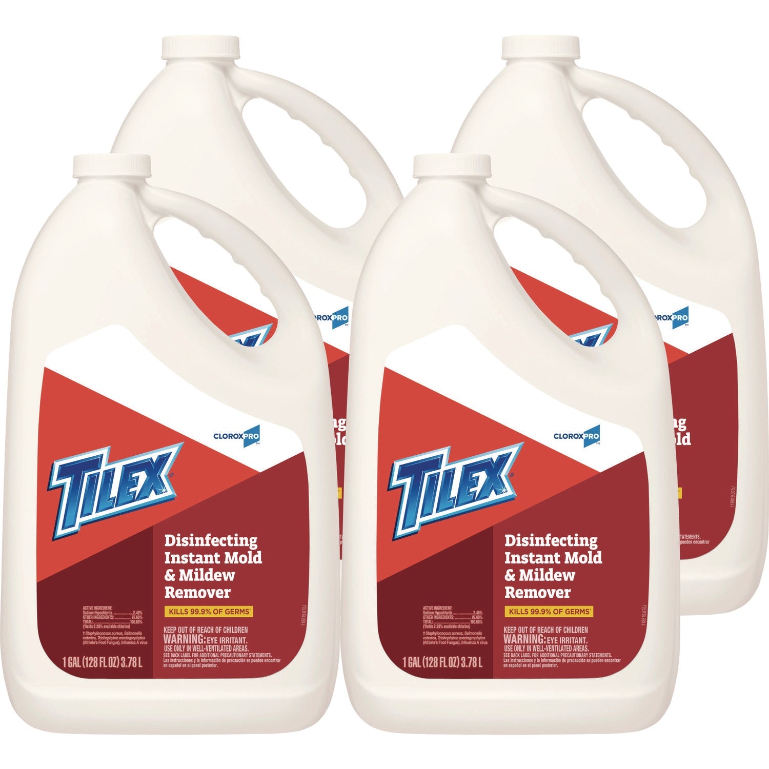 Tilex® CloroxPro Disinfecting Instant Mold and Mildew Remover, 128 oz Refill Bottle, 4/Carton