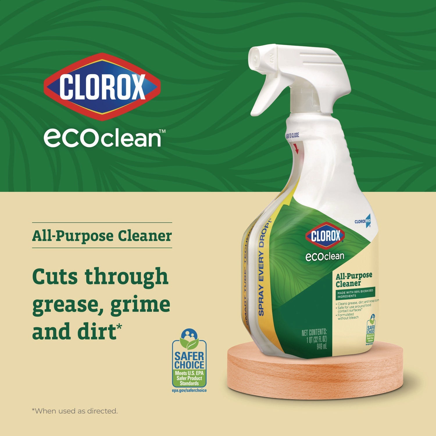 Clorox® Clorox Pro EcoClean All-Purpose Cleaner, Unscented, 32 oz Spray Bottle, 9/Carton