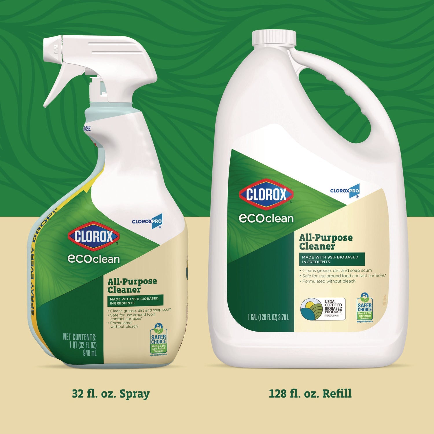 Clorox® Clorox Pro EcoClean All-Purpose Cleaner, Unscented, 32 oz Spray Bottle, 9/Carton