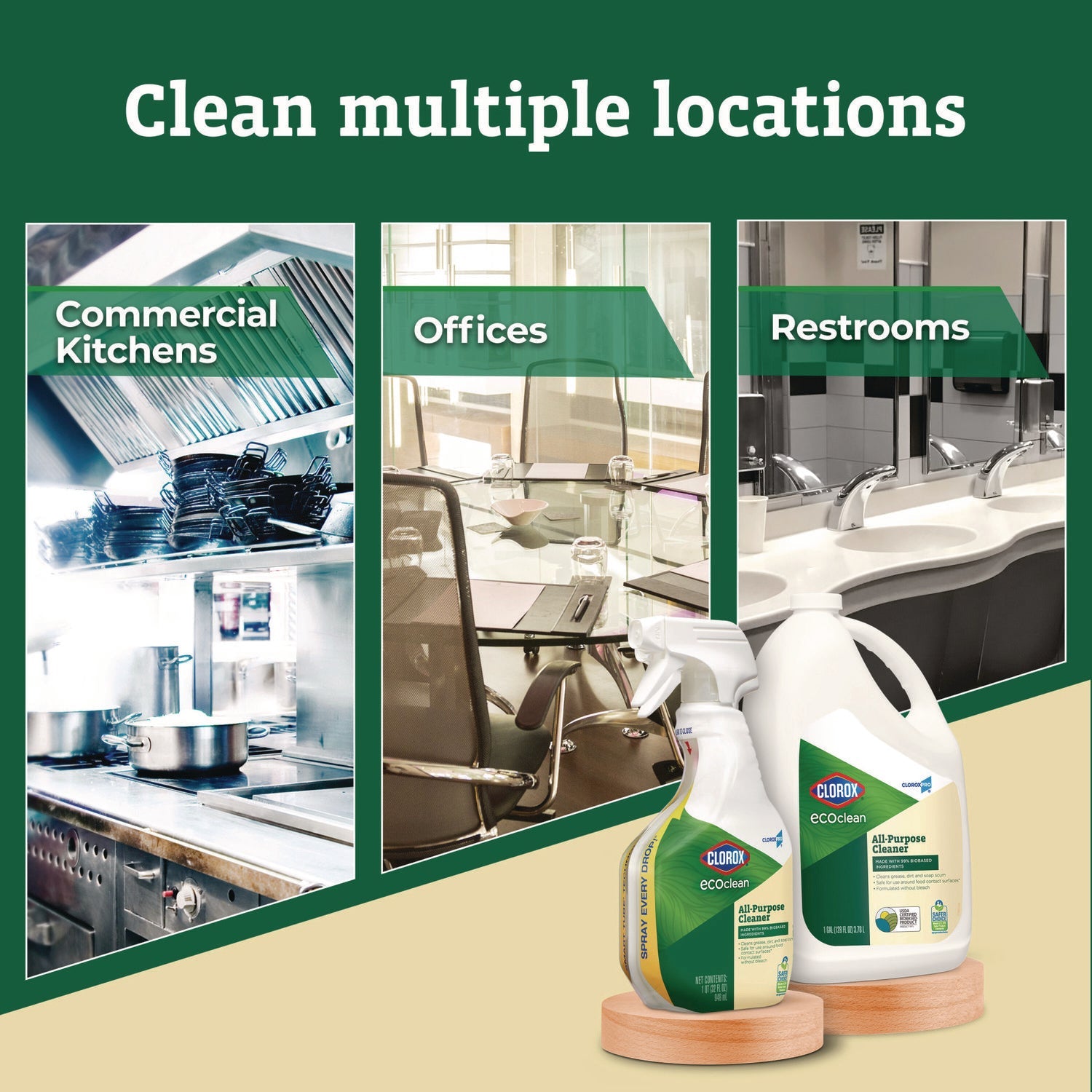 Clorox® Clorox Pro EcoClean All-Purpose Cleaner, Unscented, 32 oz Spray Bottle, 9/Carton