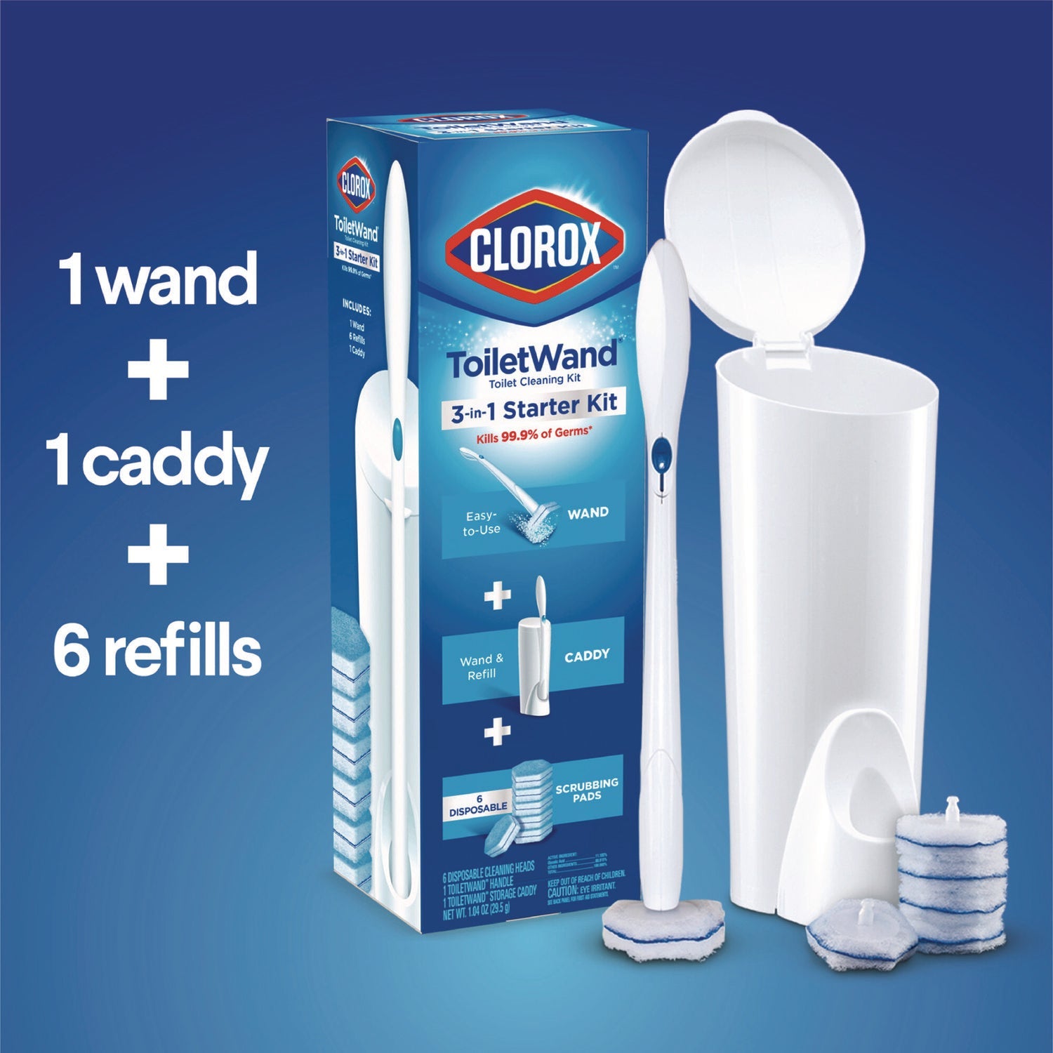 Clorox® Toiletwand Disposable Toilet Cleaning System: Handle, Caddy And Refills, White