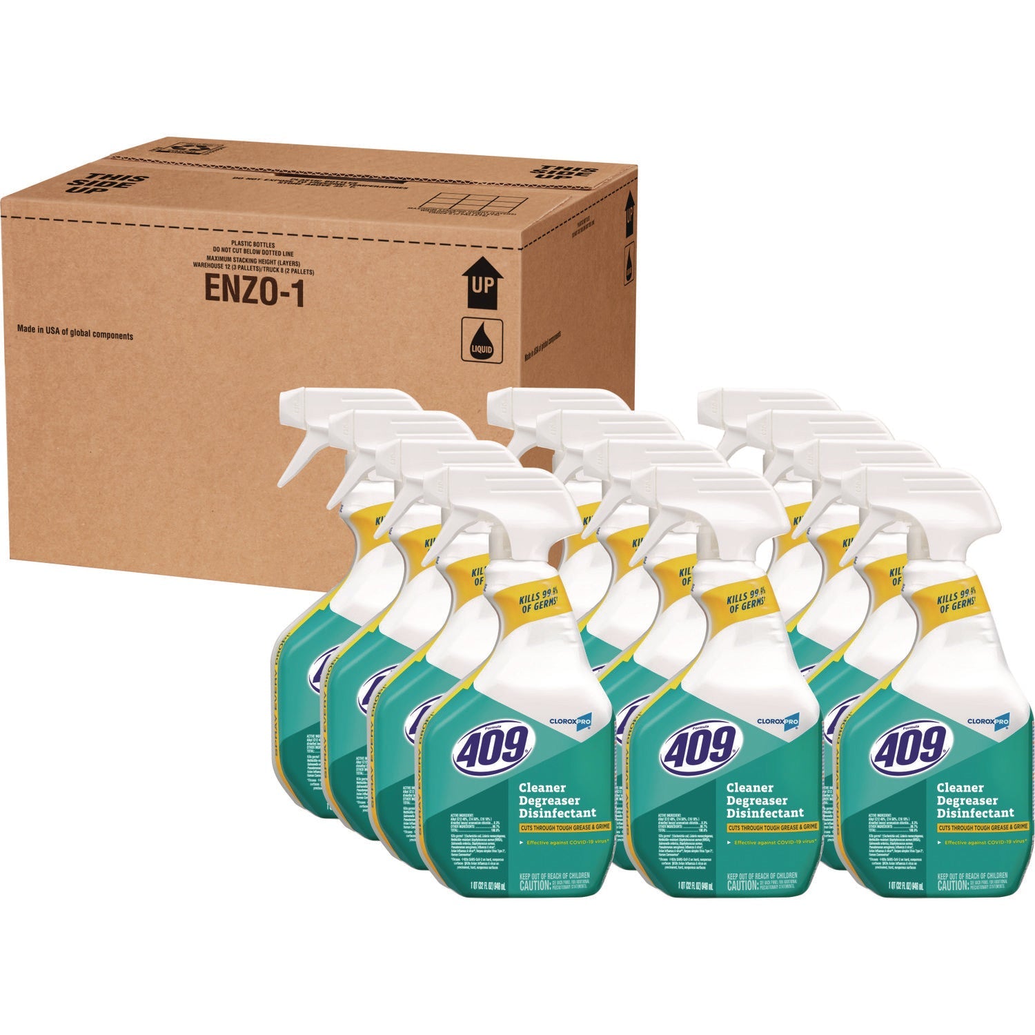 Formula 409® CloroxPro Cleaner Degreaser Disinfectant, 32 oz Spray, 12/Carton