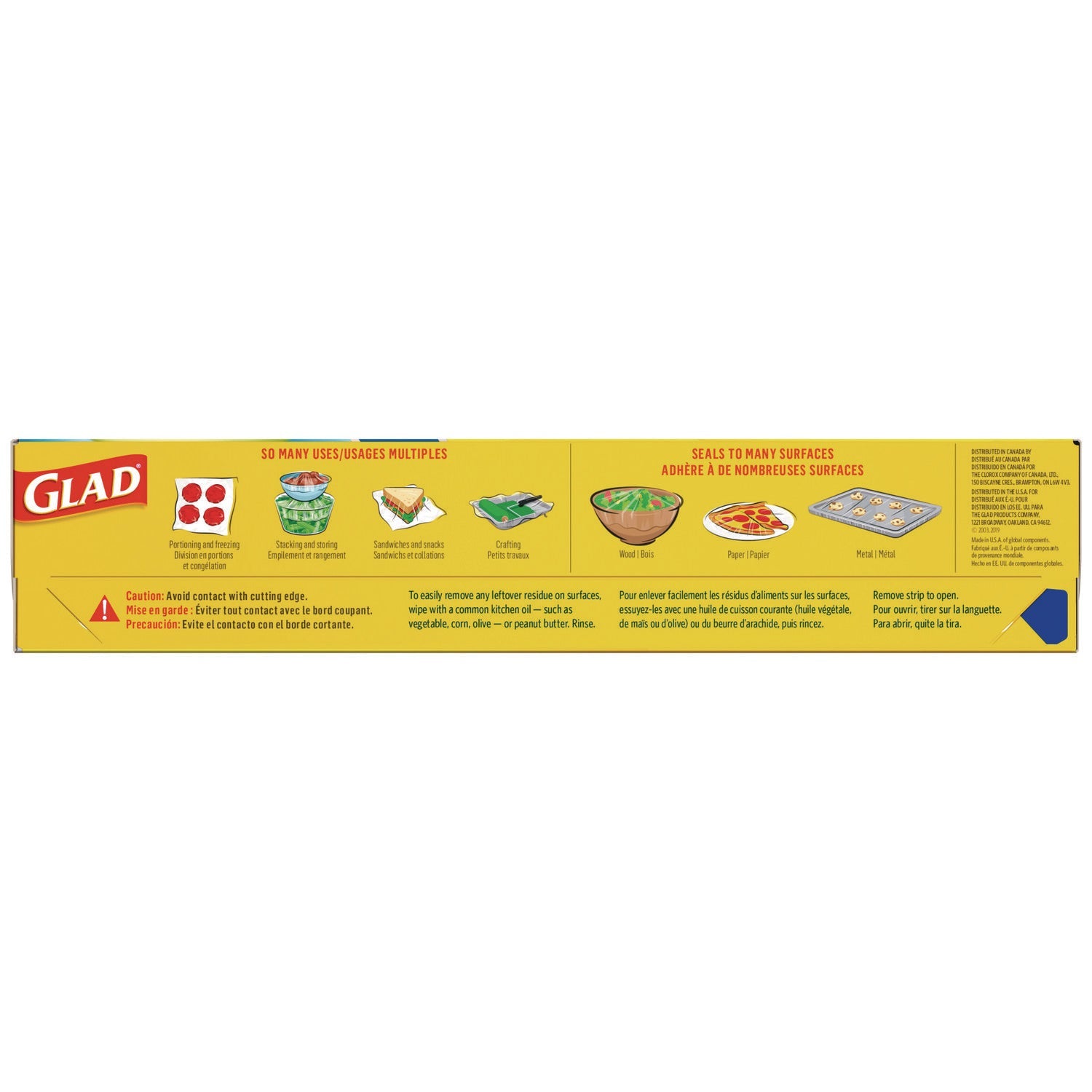 Glad® Press'n Seal Food Plastic Wrap, 70 sq ft, 12/Carton
