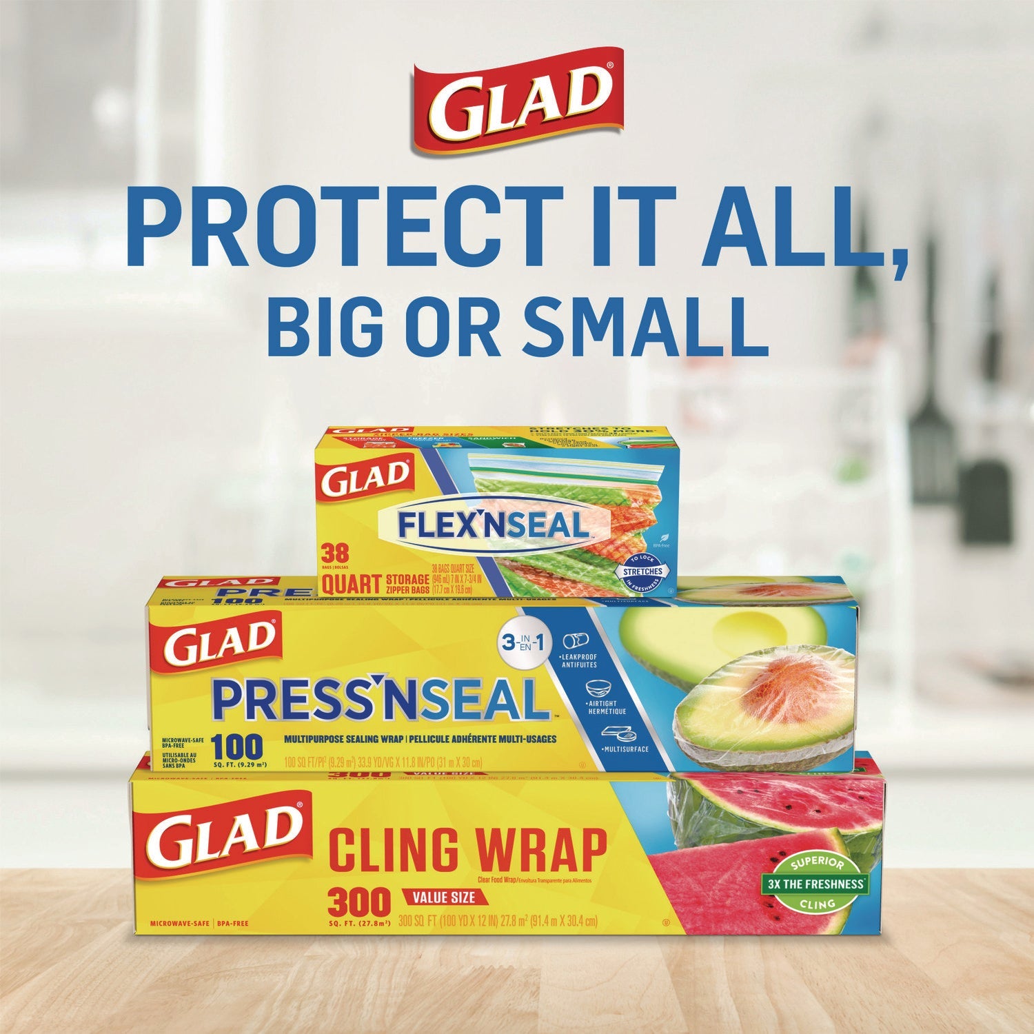 Glad® Press'n Seal Food Plastic Wrap, 70 sq ft, 12/Carton