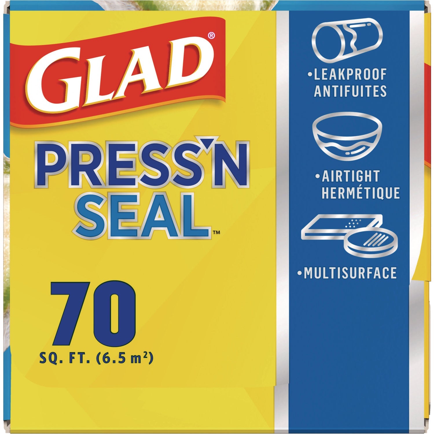 Glad® Press'n Seal Food Plastic Wrap, 70 sq ft, 12/Carton