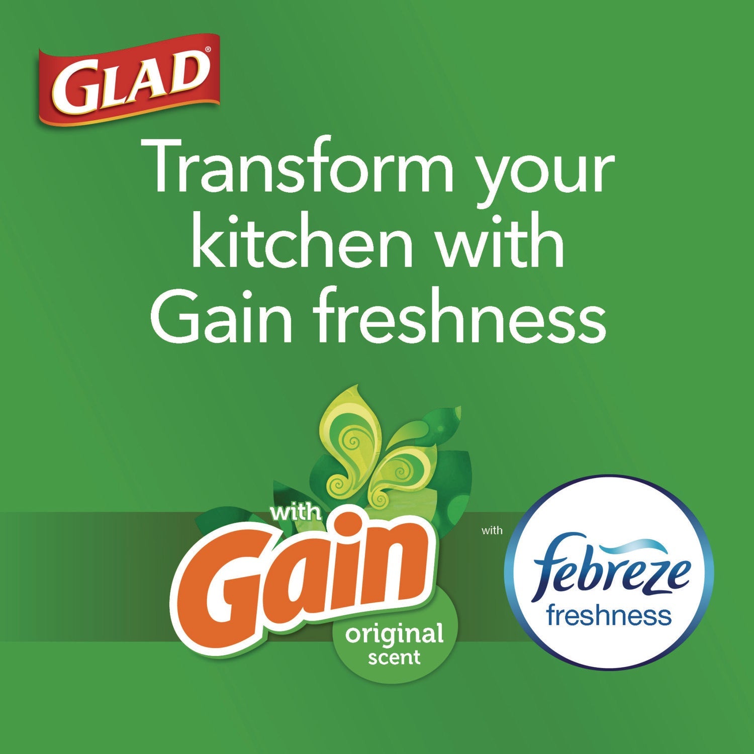Glad® ForceFlex Kitchen Drawstring Trash Bags, 13 gal, Gain Original Scent, 24" x 27.38", White, 80 Bags/Box, 3 Boxes/Carton