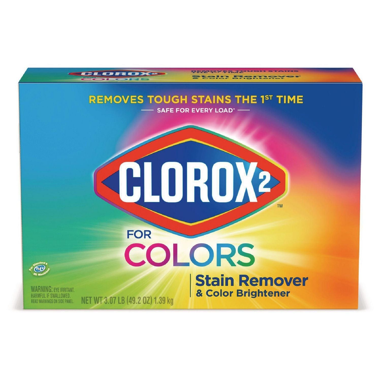 Clorox 2® Stain Remover and Color Brightener Powder, Original, 49.2 oz Box, 4/Carton