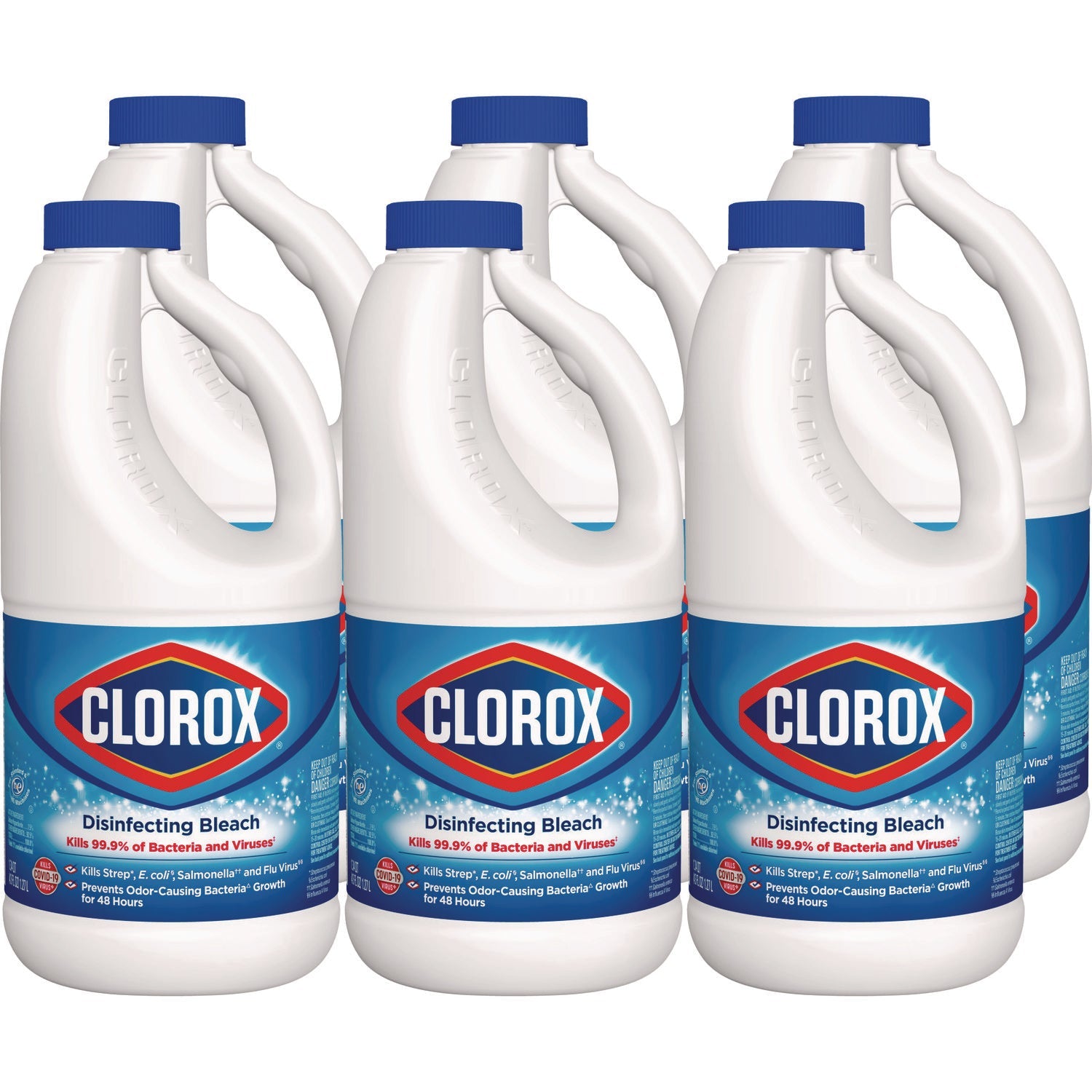 Clorox® Concentrated Regular Disinfecting Bleach, 43 oz Bottle, 6/Carton