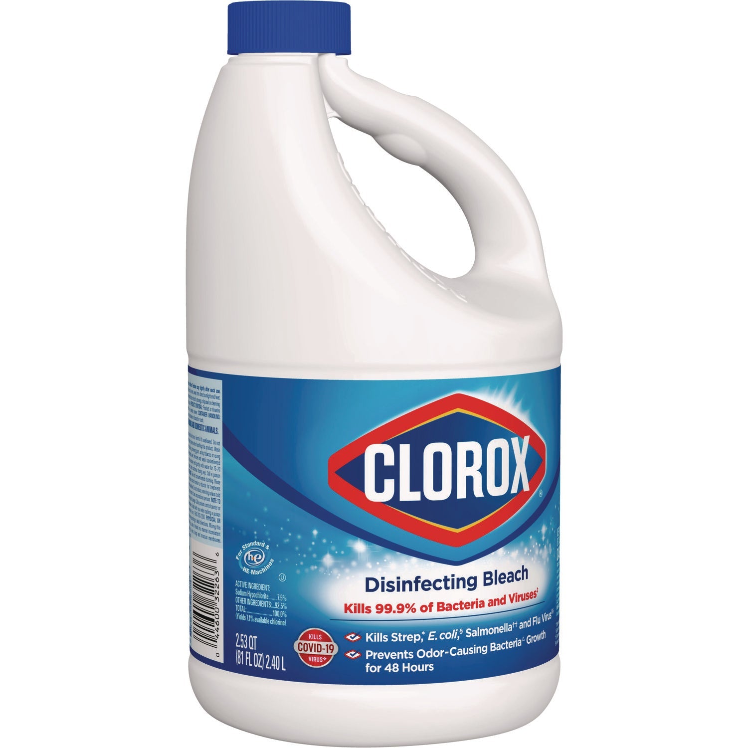 Clorox® Concentrated Regular Disinfecting Bleach, 81 oz Bottle, 6/Carton