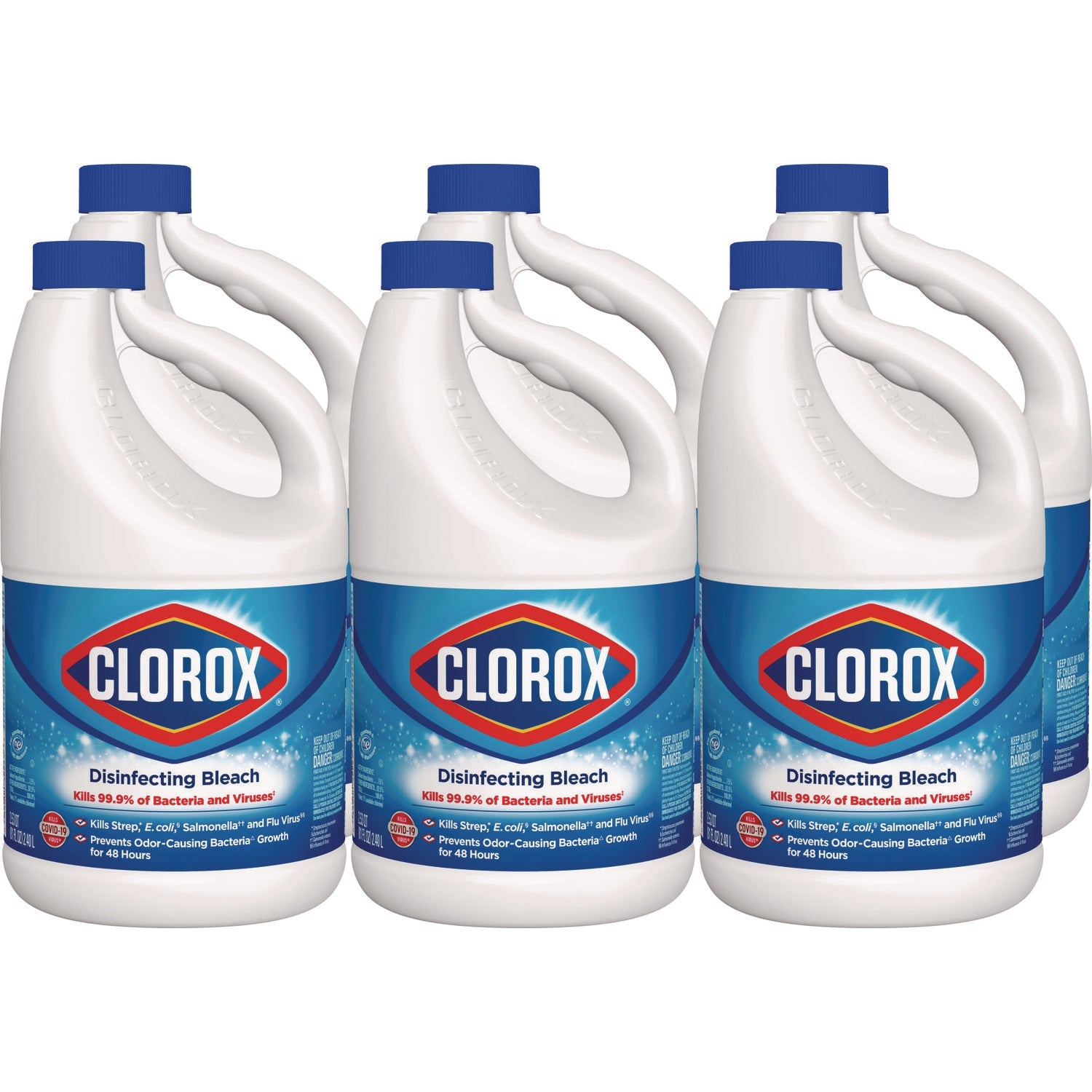 Clorox® Concentrated Regular Disinfecting Bleach, 81 oz Bottle, 6/Carton