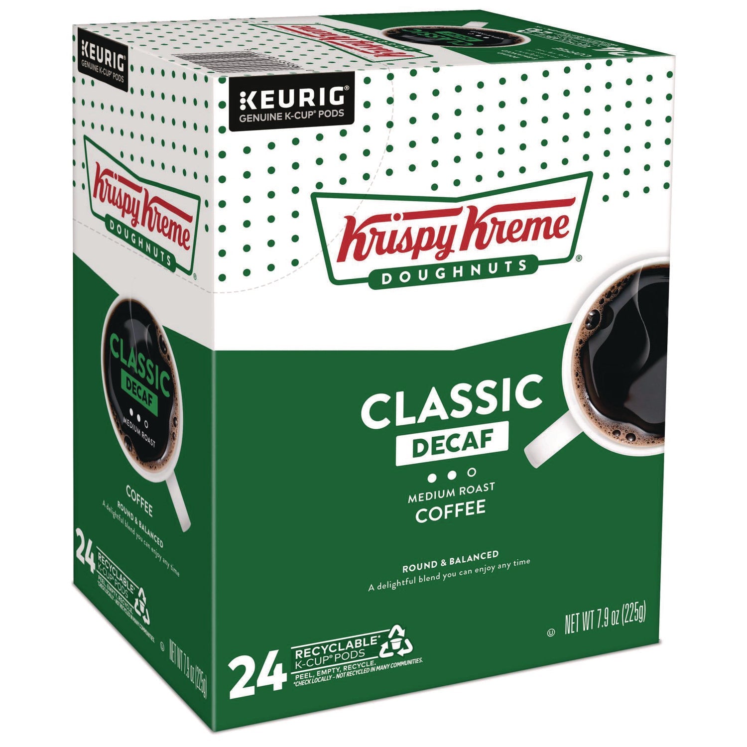 Krispy Kreme Doughnuts® Classic Decaf Coffee K-Cups, Medium Roast, 24/box