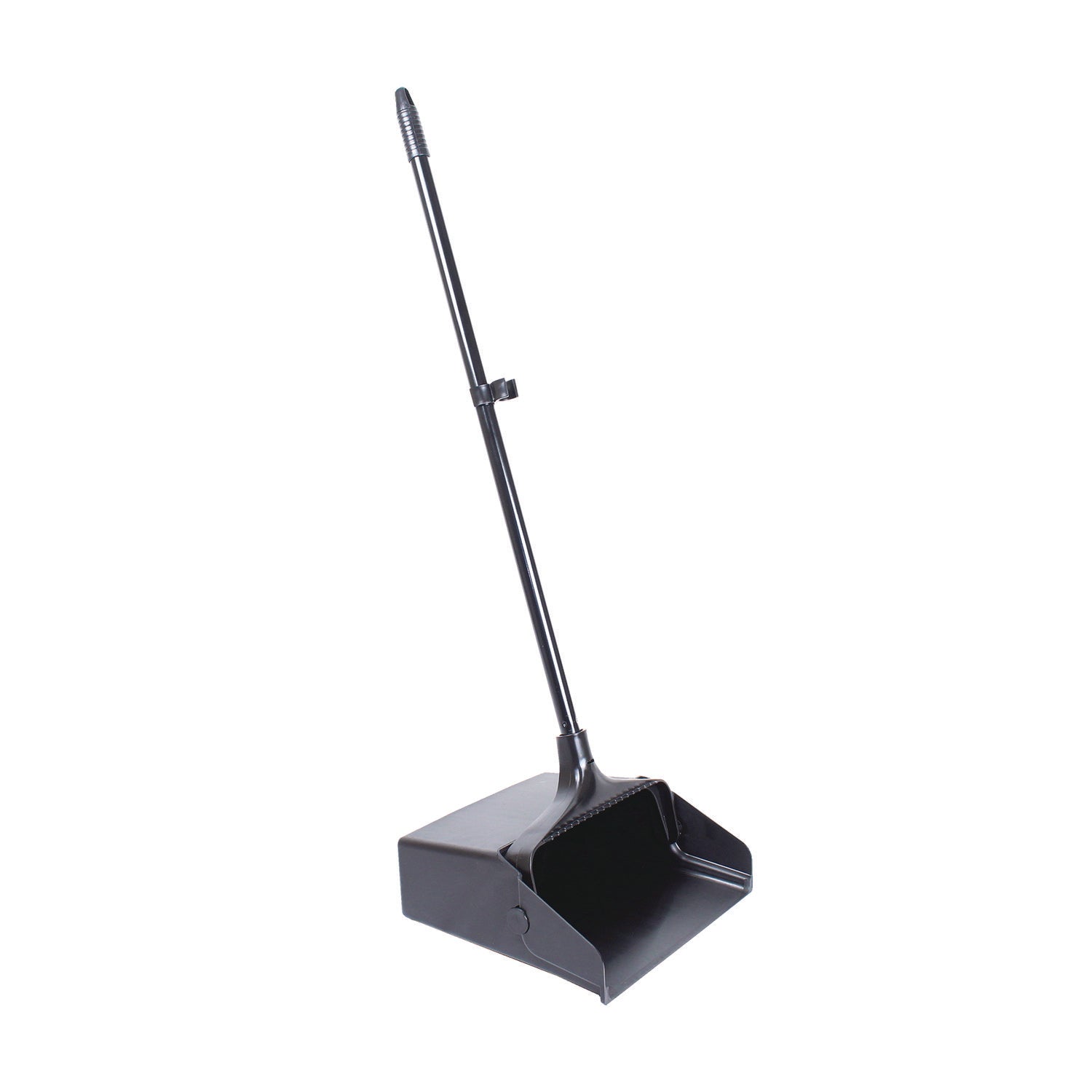 Boardwalk® Lobby Dust Pan, 11.75 x 37, 34" Handle, Plastic/Aluminum, Black
