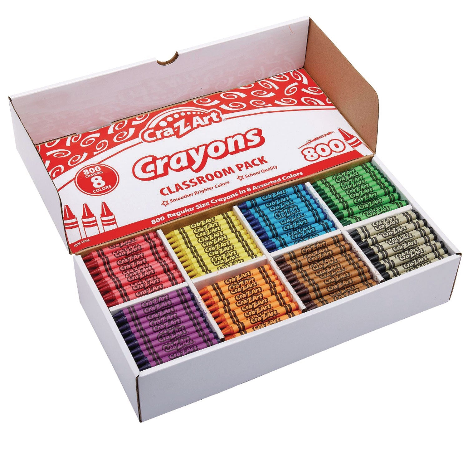 Cra-Z-Art® Crayons, 8 Assorted Colors, 800/pack