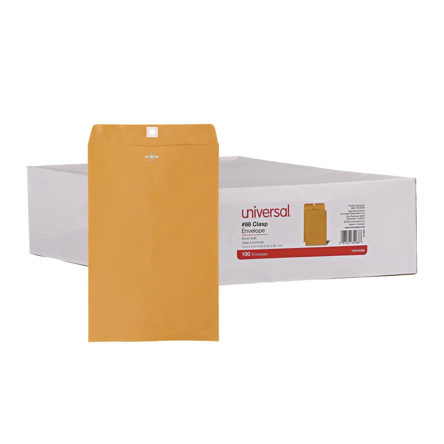 Kraft Clasp Envelope | #98 10x15, 100/Box