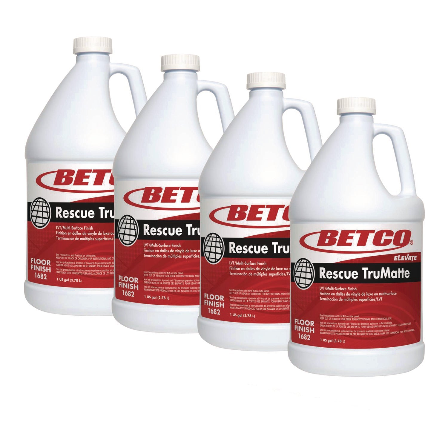 Betco® Rescue TruMatte Floor Finish, 1 gal Bottle, 4/Carton