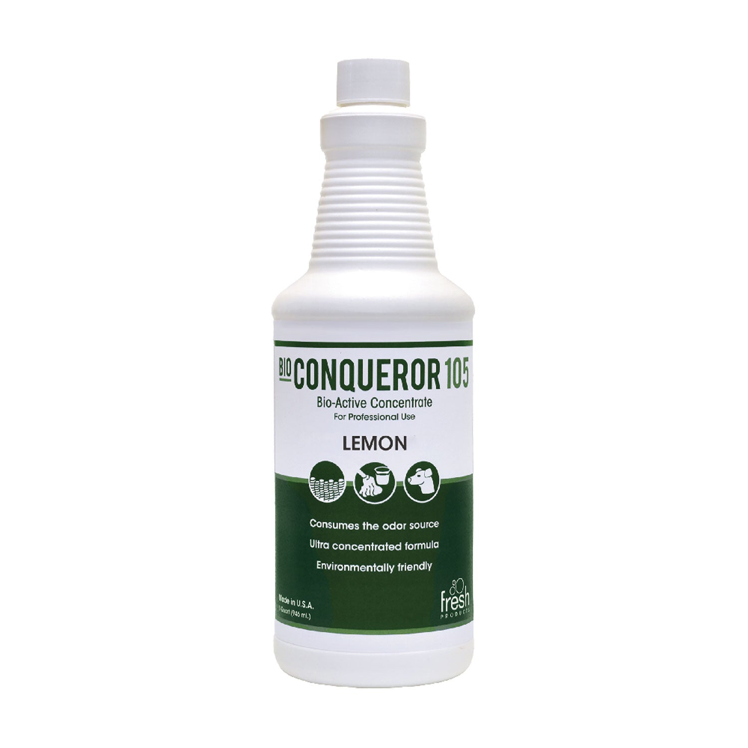 Fresh Products Bio Conqueror 105 Enzymatic Odor Counteractant Concentrate, Citrus, 32 Oz Bottle, 12/carton
