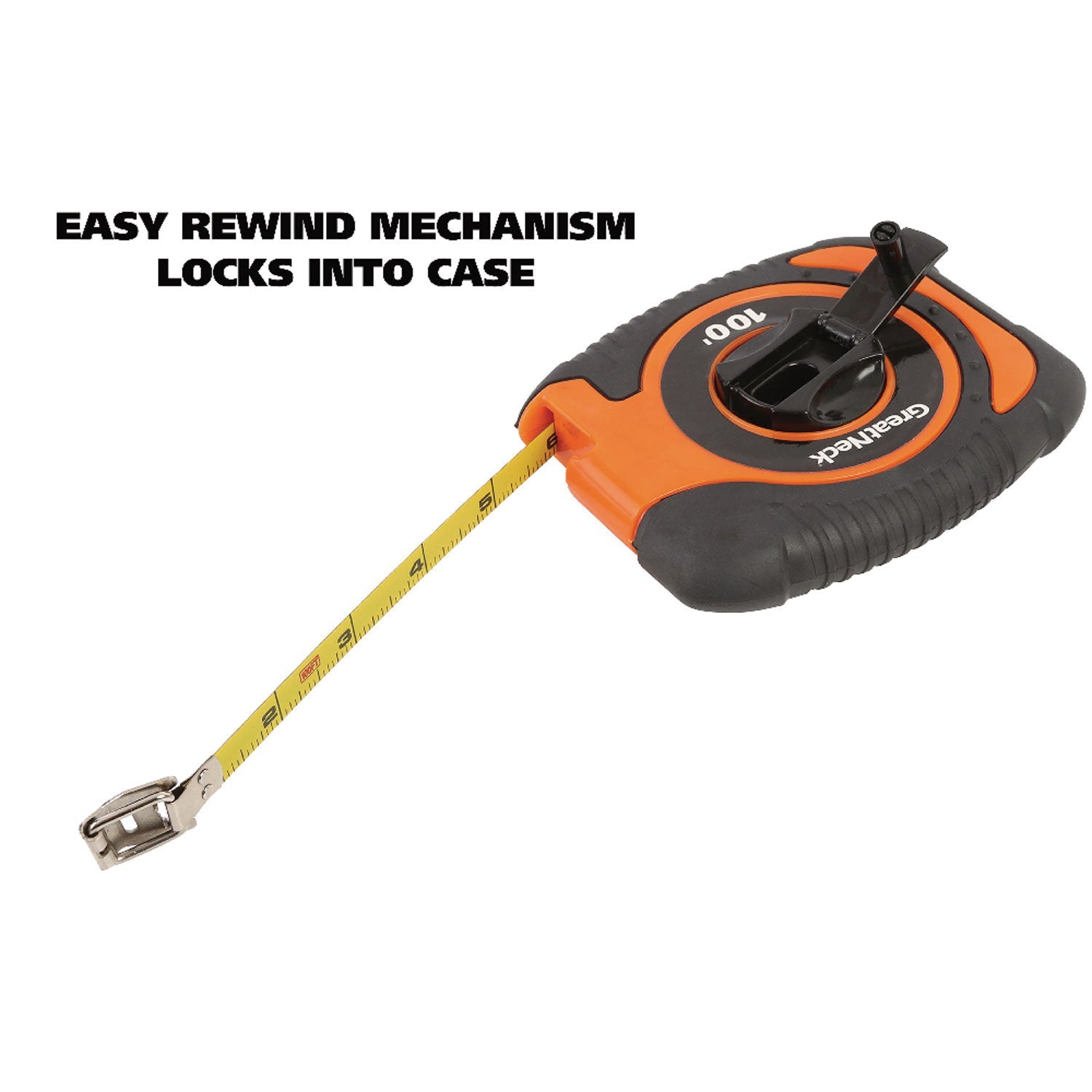 Great Neck® English Rule Measuring Tape, 0.38" x 100 ft, Steel, Yellow