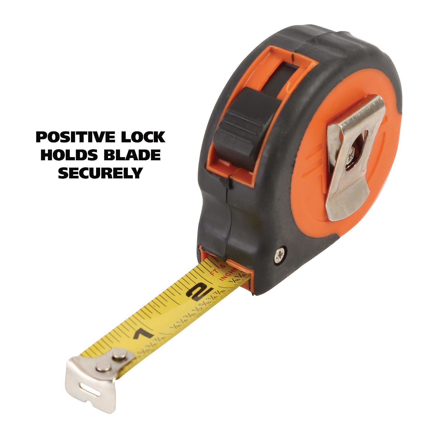 Great Neck® ExtraMark Power Tape, 0.63" x 12 ft, Steel, Yellow/Black