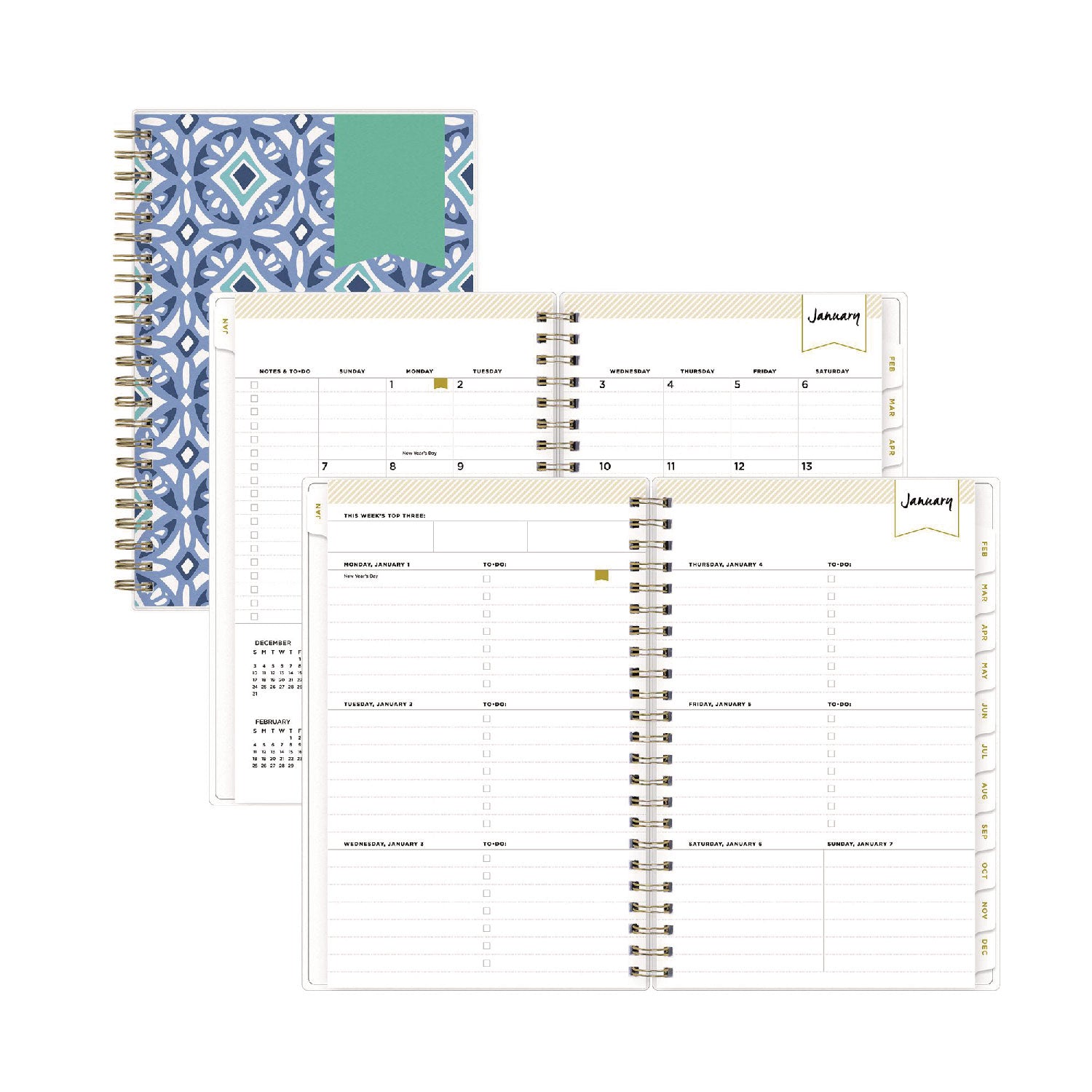 Day Designer Tile Weekly/Monthly Planner | 2025 | 8x5