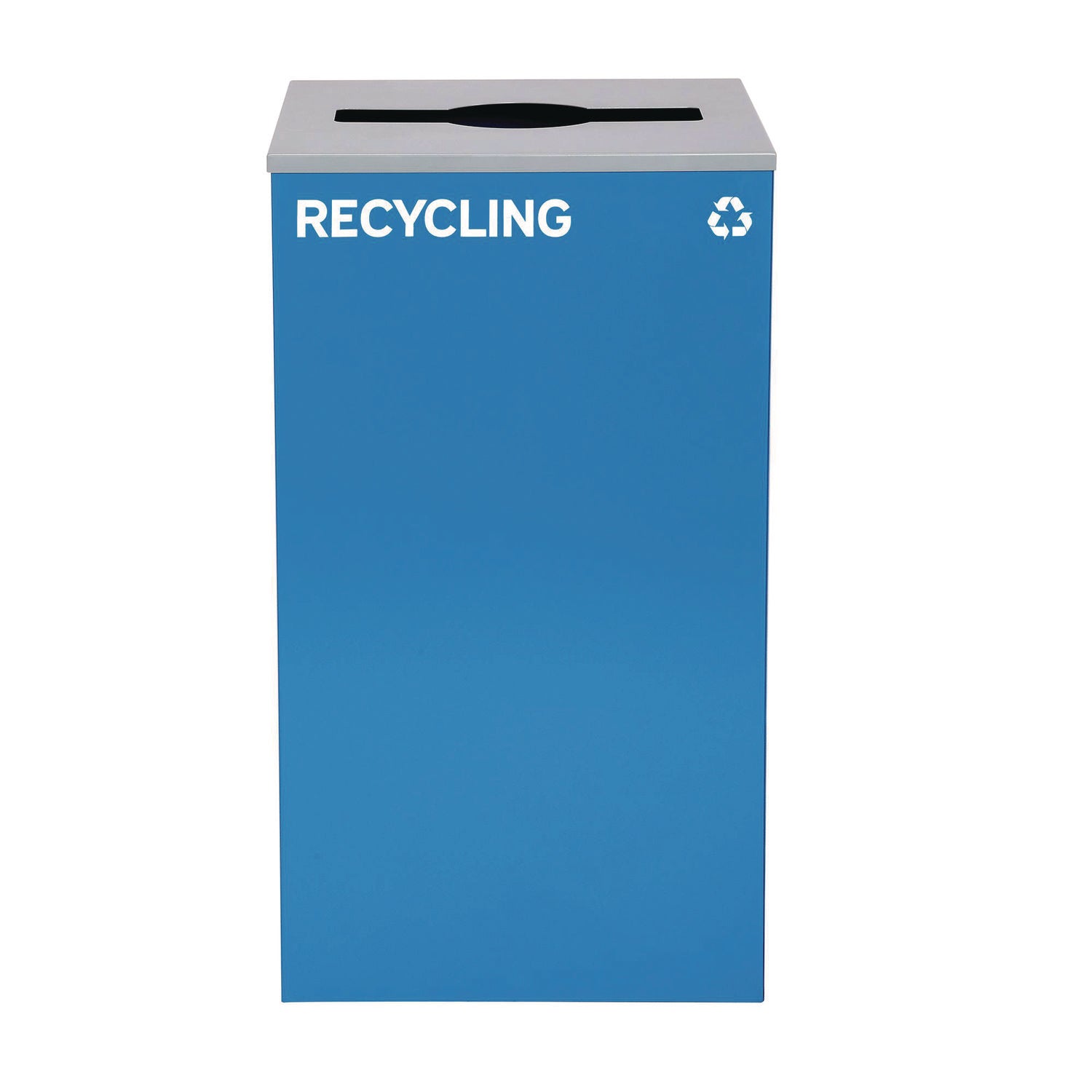 Alpine Industries 29 Gallon Trash/Recycling Cans, Steel, Blue Recycling Can with Mixed Lid - Bloom Skins