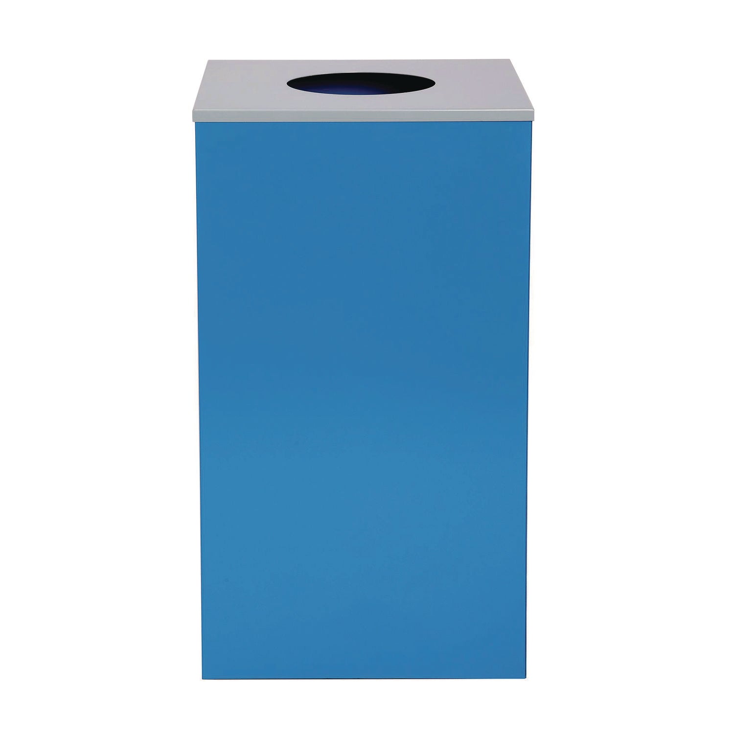Alpine Industries 29 Gallon Trash/Recycling Cans, Steel, Blue Can with Circle Lid - Bloom Skins
