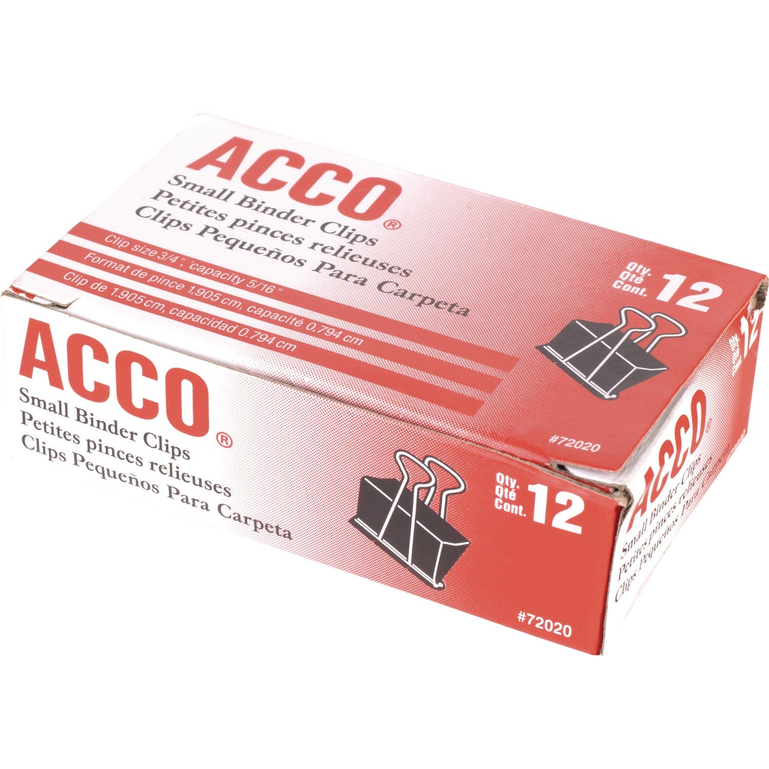 ACCO Binder Clips, Small, Black/silver, Dozen
