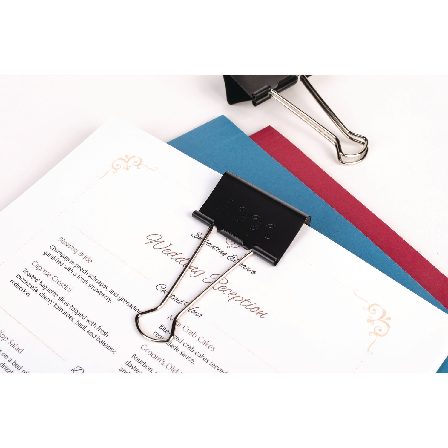 ACCO Binder Clips, Large, Black/silver, Dozen