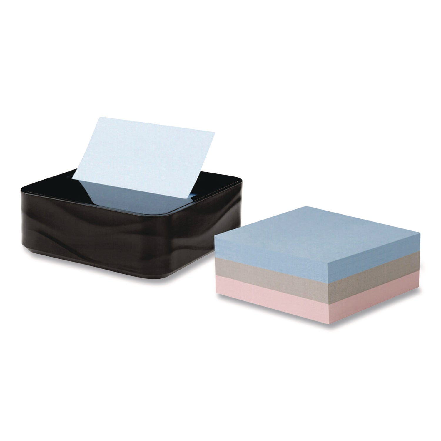 Post-it® Pop-up Notes Wave Design Dispenser with Notes, For 3 x 3 Pads, Includes (3) 90-Sheet Simply Serene Collection Colors Pop-up Pads, Black