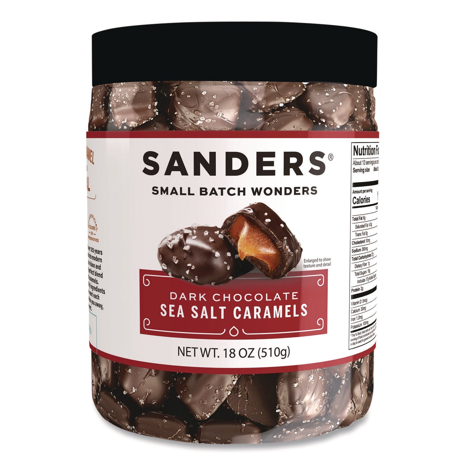 Dark Chocolate Sea Salt Caramels | Sanders, 18 oz
