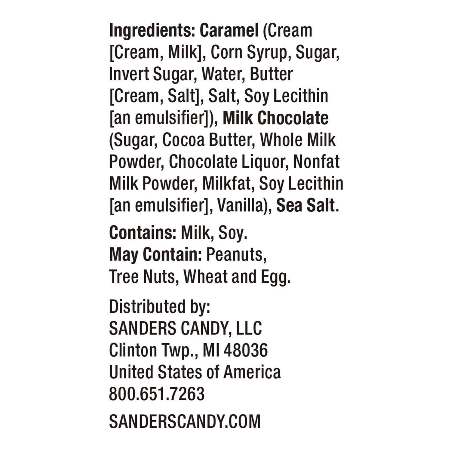 Sanders® Small Batch Wonders Milk Chocolate Sea Salt Caramels, 18 oz Tub