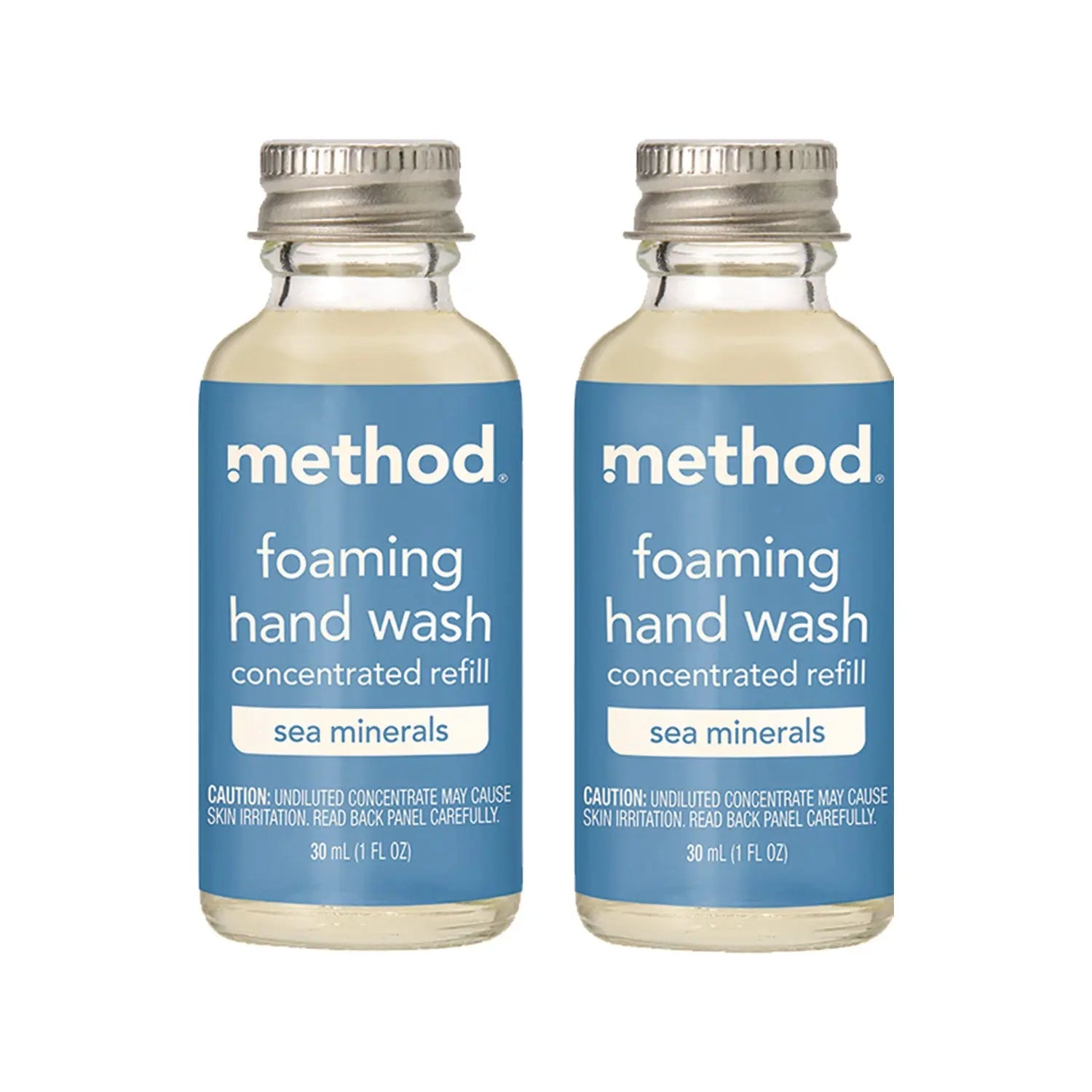 Method® Refill + Reuse Foaming Hand Soap Refill, Sea Minerals, 1 oz Refill Bottle, 2/Pack