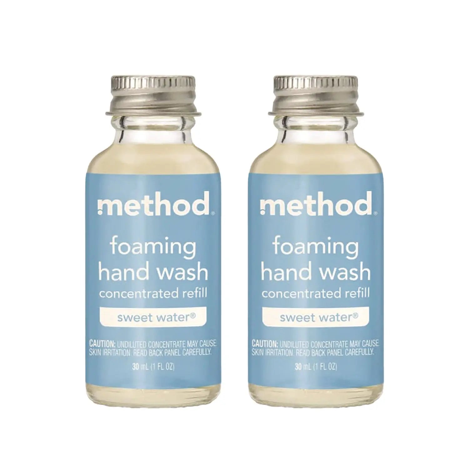 Method® Refill + Reuse Foaming Hand Soap Refill, Sweetwater, 1 oz Refill Bottle, 2/Pack