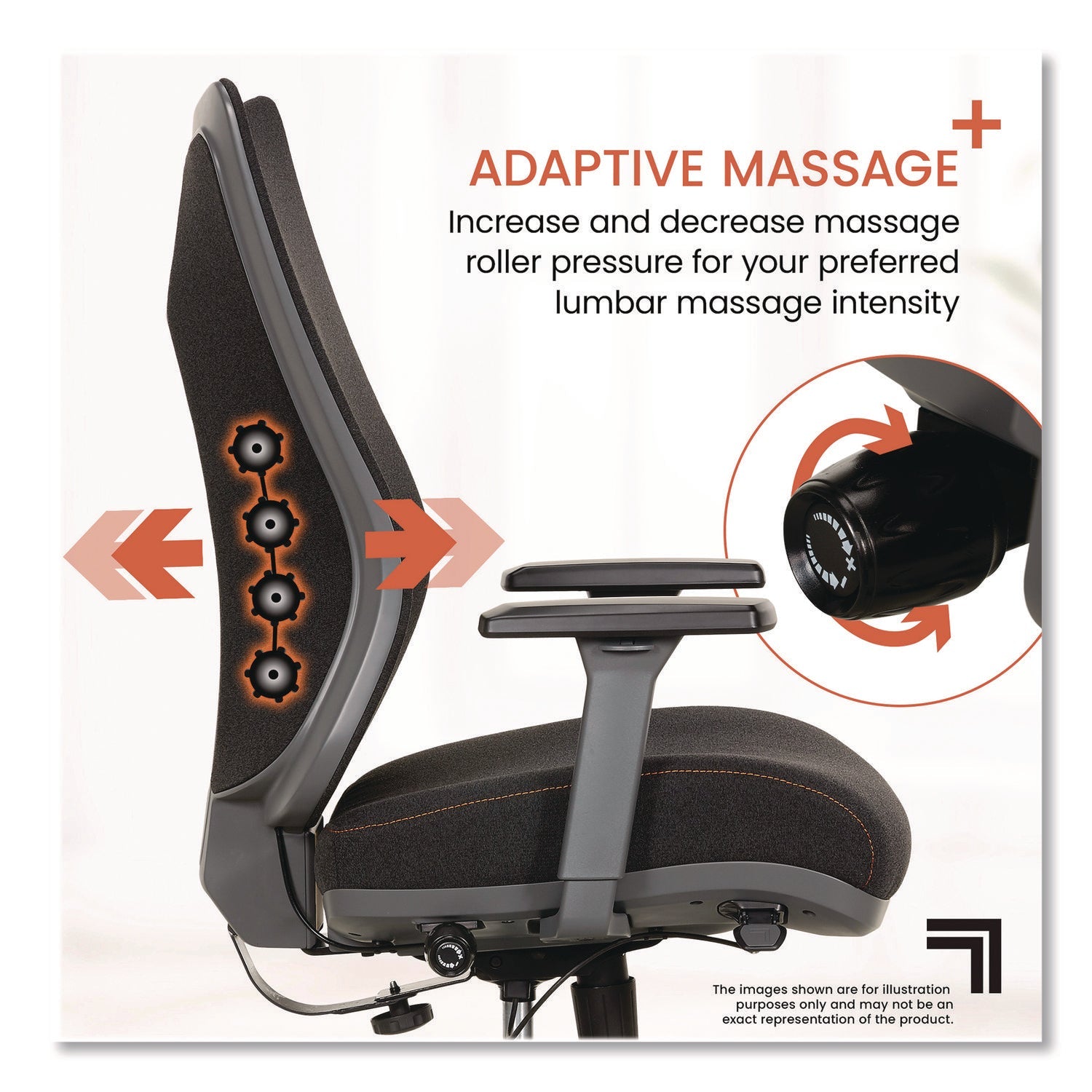 Sharper Image® Revive Shiatsu Ergonomic Mesh Swivel Massage Chair, Supports Up to 275 lbs, 19.75" to 22.75" Seat Height, Black Seat/Back