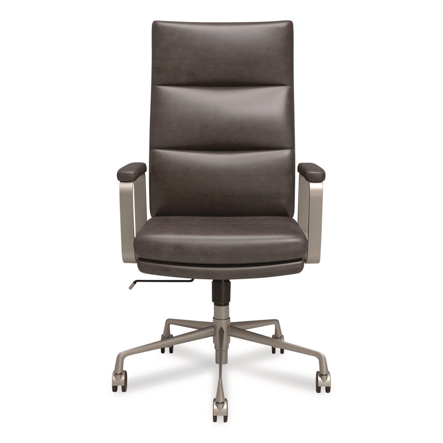 Union & Scale™ Industria 3-40C Ergonomic Bonded Leather Swivel Manager Chair, Supports Up to 275 lbs, 18.31" to 21.85" Seat Height, Gray