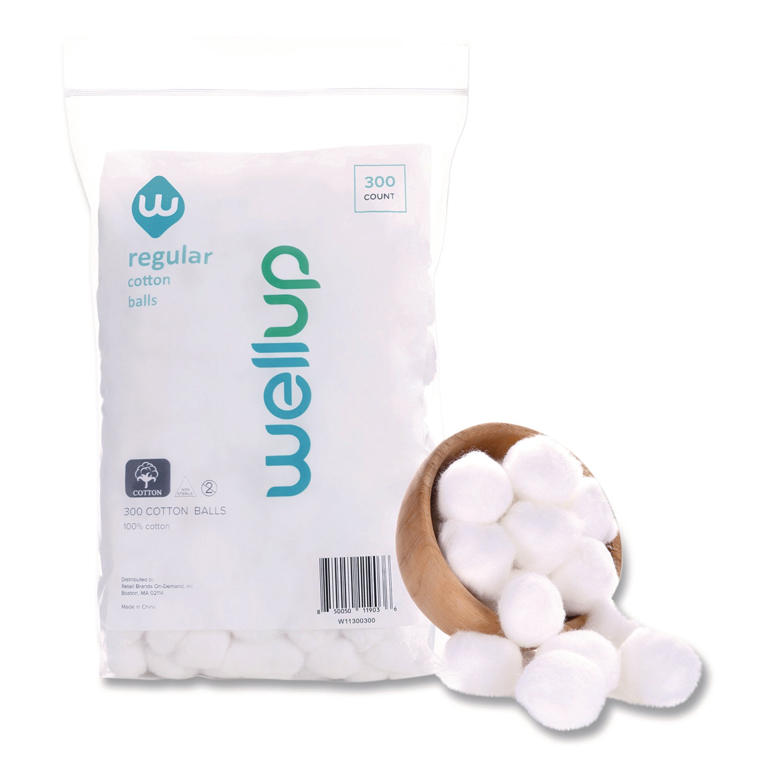 WellUp Regular Cotton Ball, 300/Pack