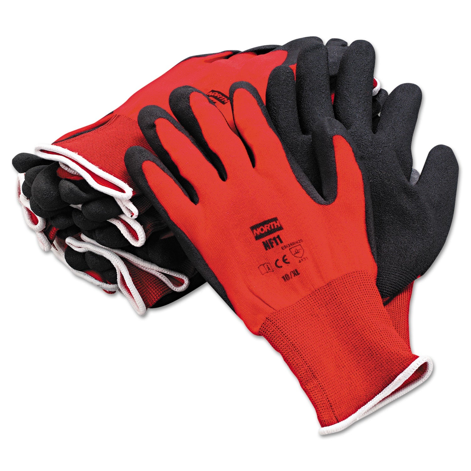 NorthFlex Red Foamed PVC Gloves | Size 10, 12 Pairs