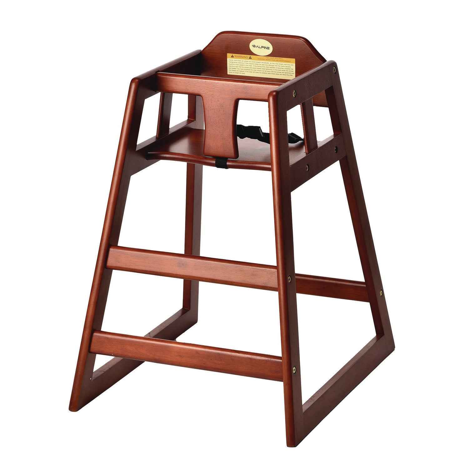 Alpine Industries Wooden Stackable High Chair, Supports Up to 50 lb, 29.02" h, Mahogany