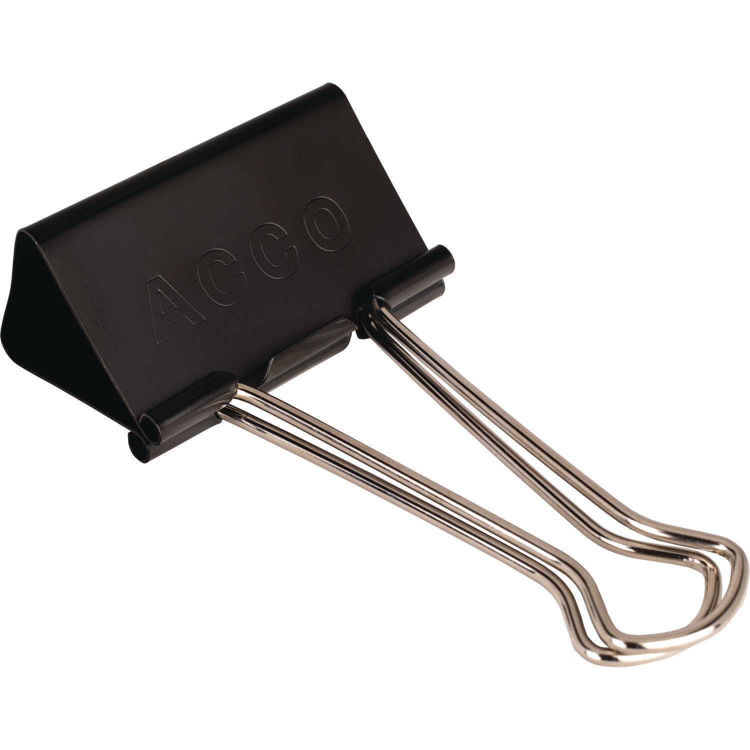 ACCO Binder Clips, Large, Black/silver, Dozen