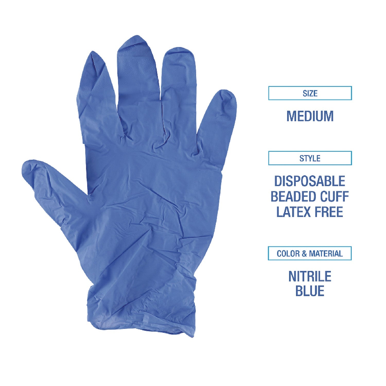 Boardwalk® Disposable General-Purpose Nitrile Gloves, Medium, Blue, 4 mil, 1,000/Carton