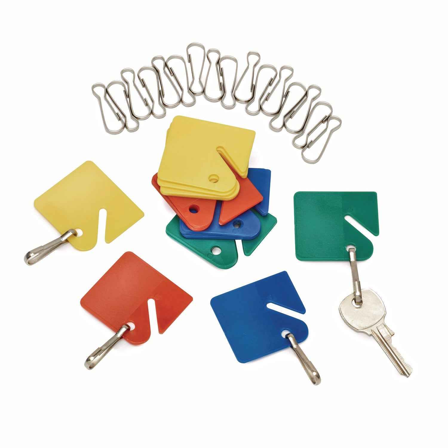 AdirOffice Plastic Identification Key Tags, Plastic, Assorted Colors, 20/Pack