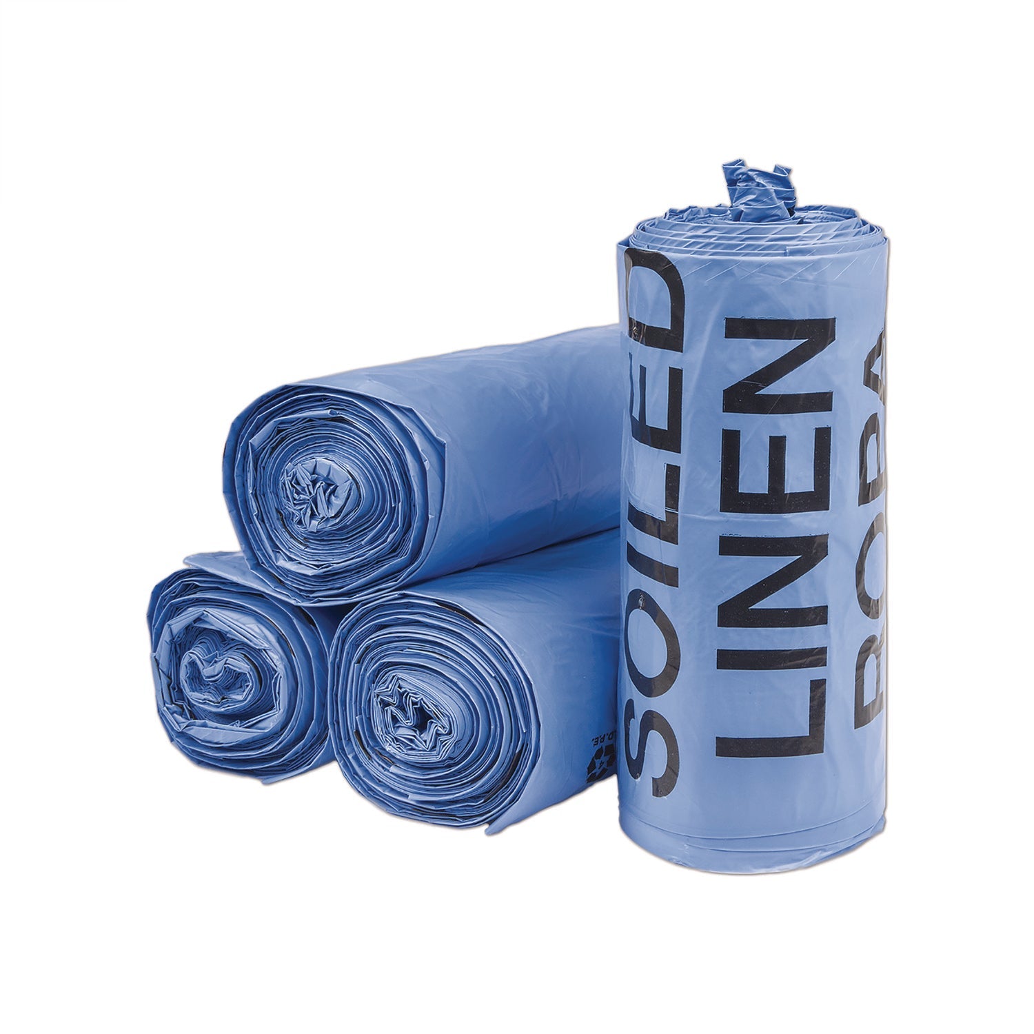 Inteplast Group Institutional Low-Density Can Liners, Soiled Linen, 30 gal, 1 mil, 30" x 43", Blue, 200/Carton