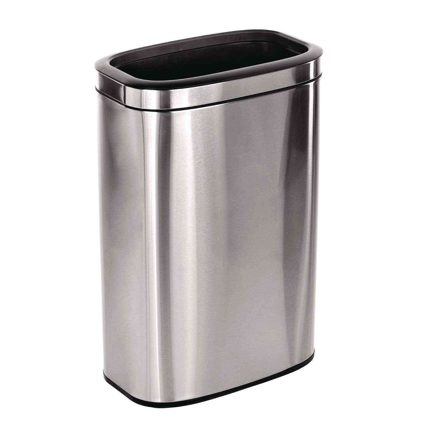 Alpine Industries Stainless Steel Rectangular Liner Open Top Trash Can, 10.5 gal, Brushed Stainless Steel