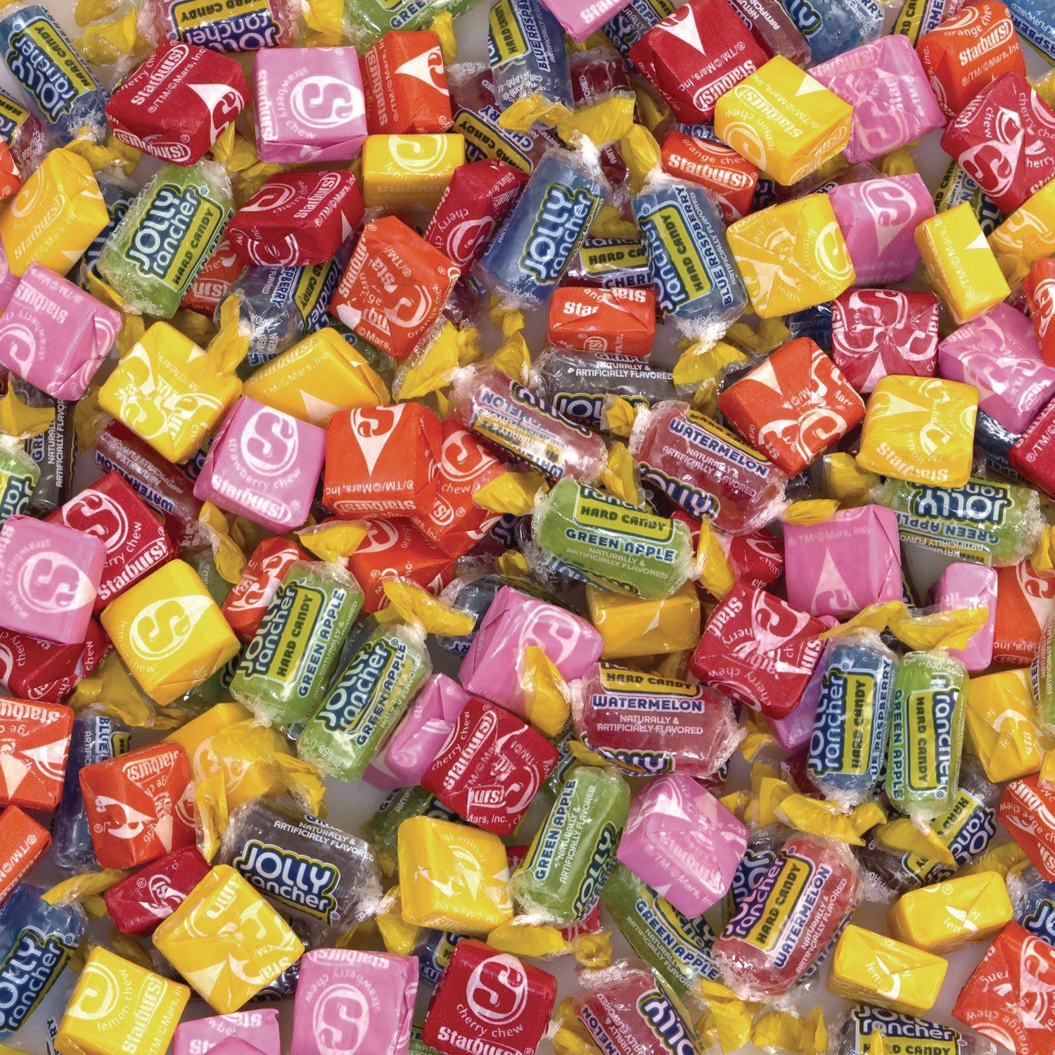 National Brand Chewy and Hard Candy Party Asst, Jolly Rancher/Starburst, 8.5 lbs Total, 2 Bag Bundle