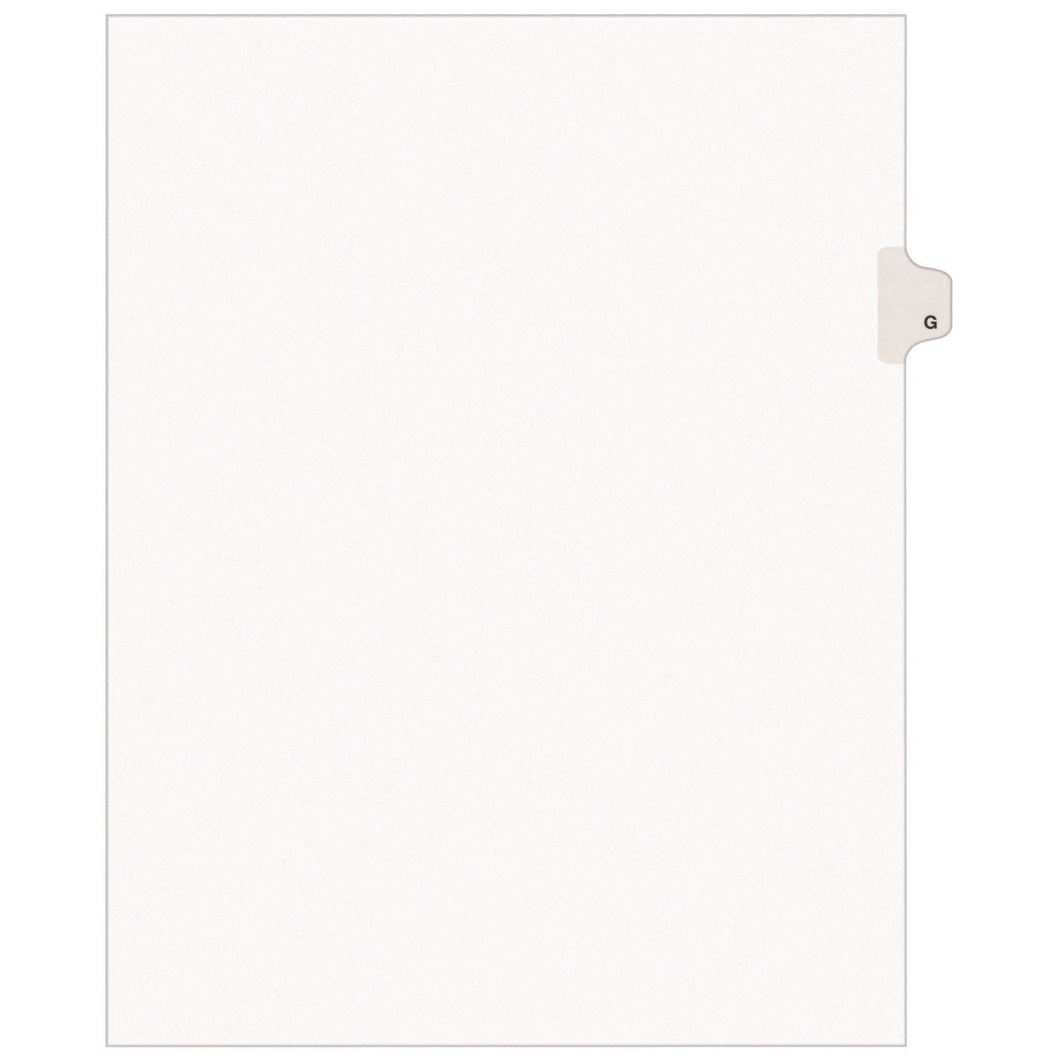 Avery® Preprinted Legal Exhibit Side Tab Index Dividers, Avery Style, 26-Tab, G, 11 x 8.5, White, 25/Set, (1407)