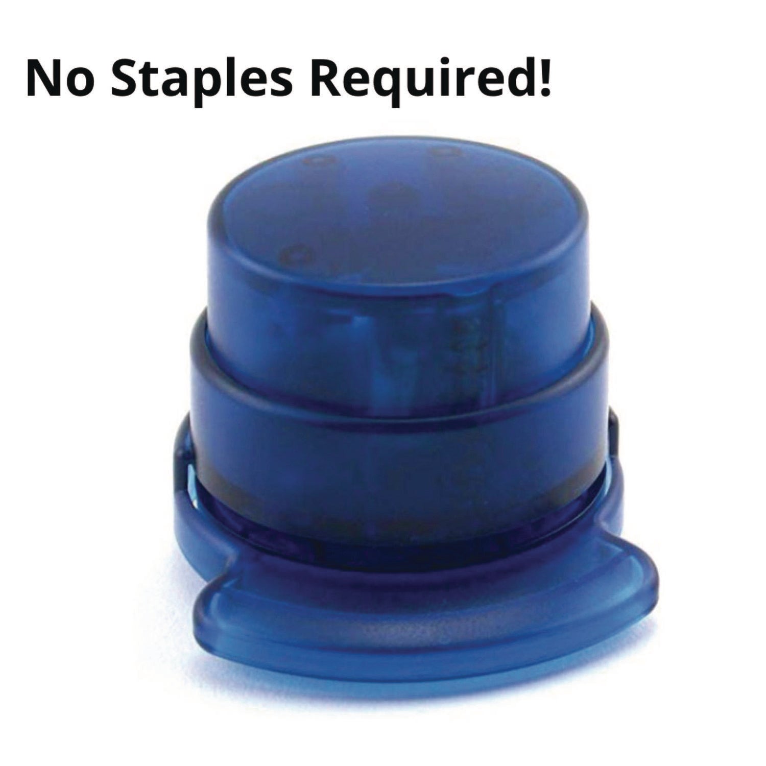 TPG Creations™ Staple-Free Stapler, 5-Sheet Capacity, 0.5" Throat Depth, Blue, 24/Carton